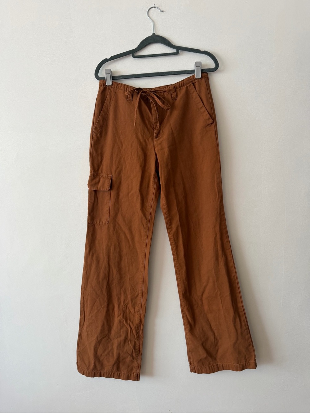 Nordstrom BP Cargo Drawstring Wide Leg Pants in Rust Brown 26